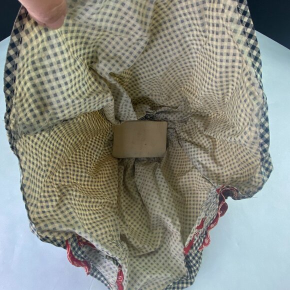 Vintage Hand Made Bed Sitting Pillow Doll Yarn Pigtails - Picture 5 of 9